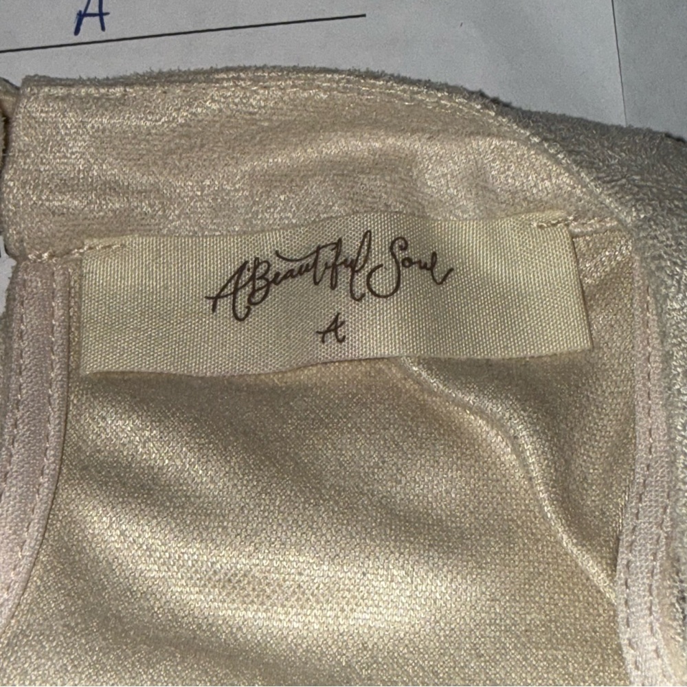 A Beautiful Soul Cream Laser Cut Halter Top Boho Sleeveless XL - Picture 6 of 8